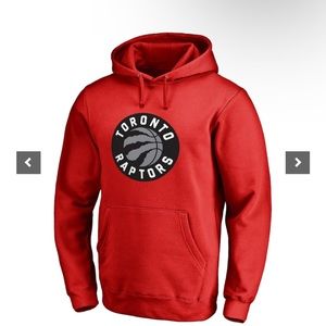 Toronto raptors fanatics branded primary logo- pullover hoodie red size M